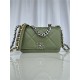 Chanel 19 WALLET ON CHAIN-A Shiny Lambskin, Gold/Silver-Tone & Ruthenium-Finish Metal Green A