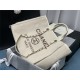 LARGE SHOPPING BAG Mixed Fibers & Silver-Tone Metal Beige High