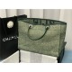 SHOPPING BAG Mixed Fibers & Silver-Tone Metal Green High