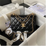 Chanel SMALL FLAP BAG Calfskin & Gold-Tone Metal AS2649 Black A