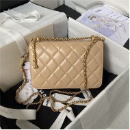 Chanel SMALL FLAP BAG Calfskin & Gold-Tone Metal AS2649 Beige A