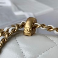 Chanel MINI FLAP BAG Calfskin & Gold-Tone Metal AS2615 White A