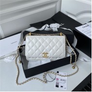 Chanel WALLET ON CHAIN Calfskin & Gold-Tone Metal AP2289 White A