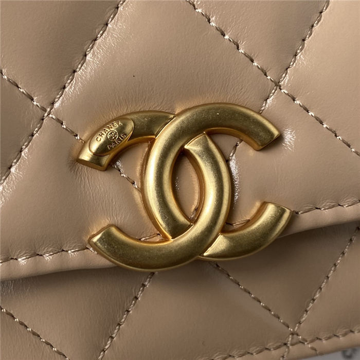 Chanel WALLET ON CHAIN Calfskin & Gold-Tone Metal AP2289 Beige A