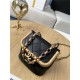 MINI Chanel KISS LOCK BAG Lambskin Gold-Tone Metal White High