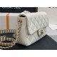 Chanel SMALL FLAP BAG Grained Calfskin & Gold-Tone Metal AS2528 White High