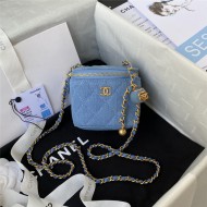 SMALL VANITY WITH CHAIN Denim & Gold-Tone Metal Blue AP1447 A