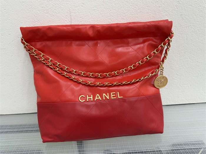 Chanel 22 SMALL HANDBAG Patchwork Shiny Calfskin & Gold-Tone Metal AS3260 High