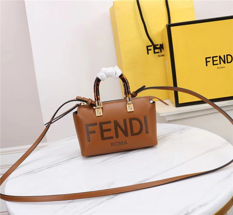 Fendi By The Way Mini Boston bag leather Brown High