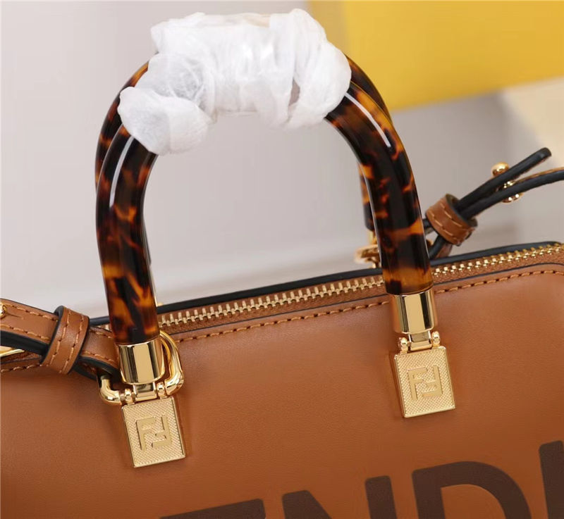 Fendi By The Way Mini Boston bag leather Brown High