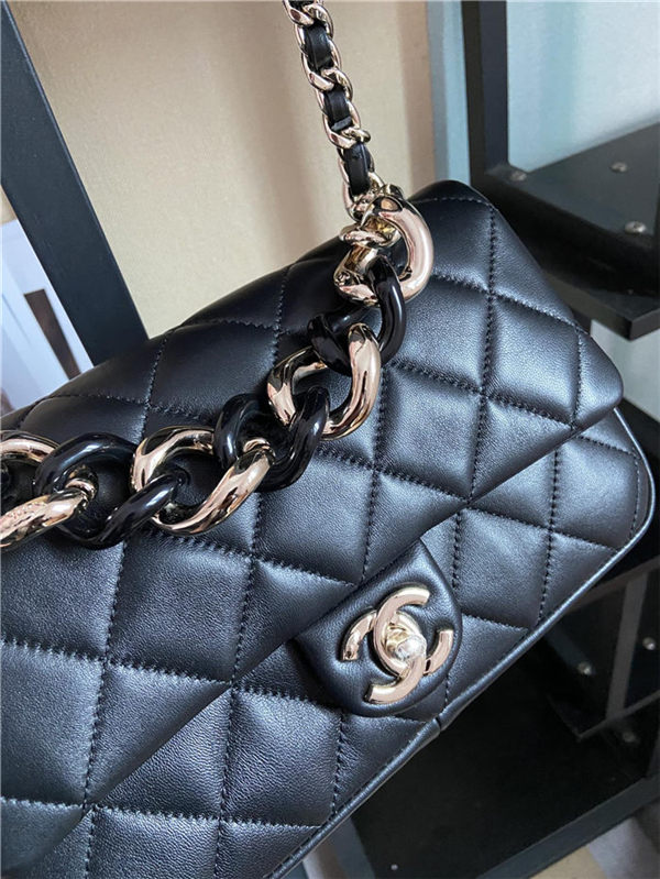 Chanel FLAP BAG AS1354 Lambskin & Gold-Tone Metal Black High