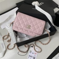 Chanel Wallet on Chain AP2734 Grained Calfskin & Gold-Tone Metal Pink A