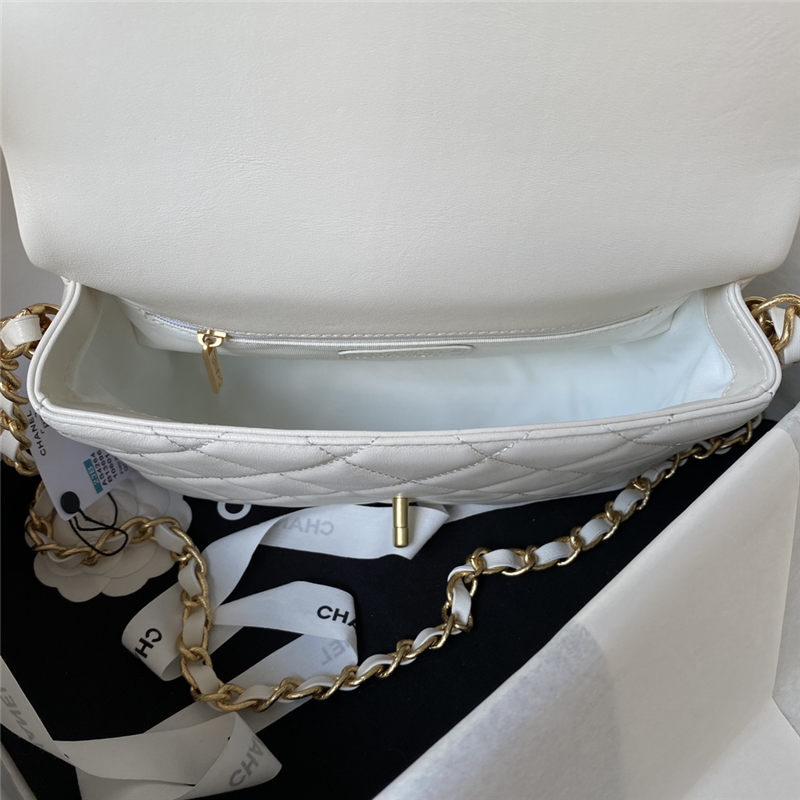 Chanel SMALL FLAP BAG Calfskin AS4264 White A