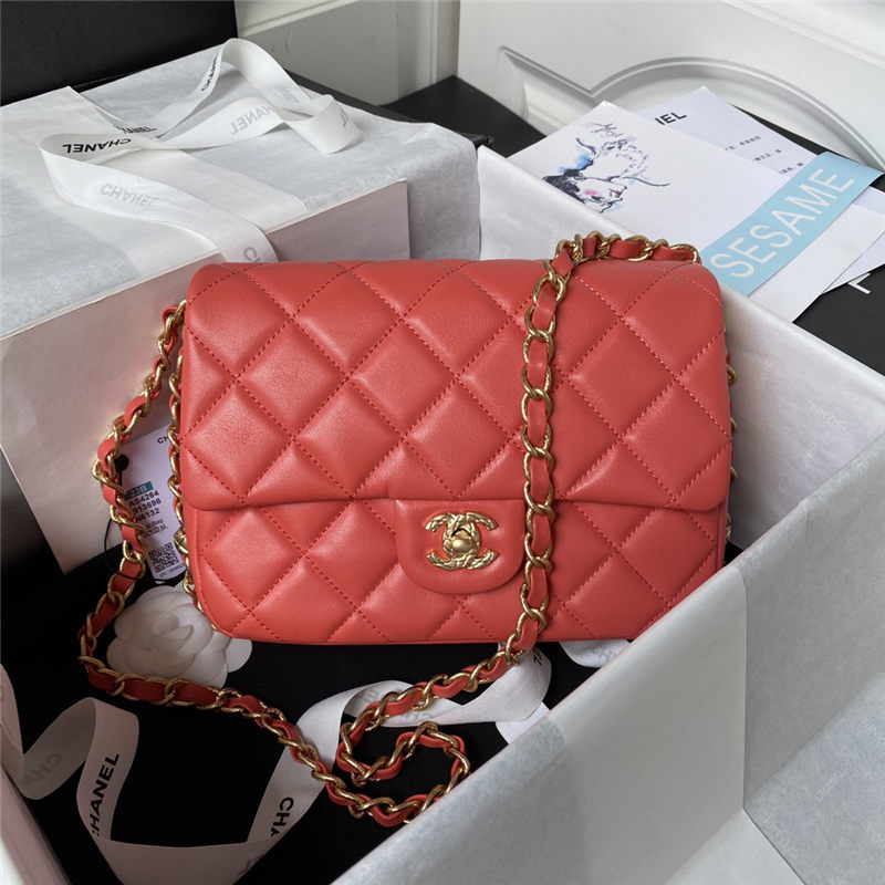 Chanel SMALL FLAP BAG Calfskin AS4264 Red A