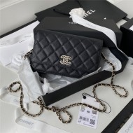 Chanel Wallet on Chain AP2734 Grained Calfskin & Gold-Tone Metal Black A