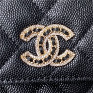 Chanel Wallet on Chain AP2734 Grained Calfskin & Gold-Tone Metal Black A