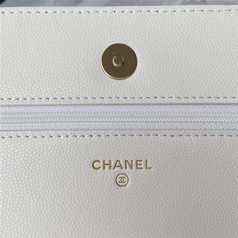 Chanel Wallet on Chain AP2734 Grained Calfskin & Gold-Tone Metal White A