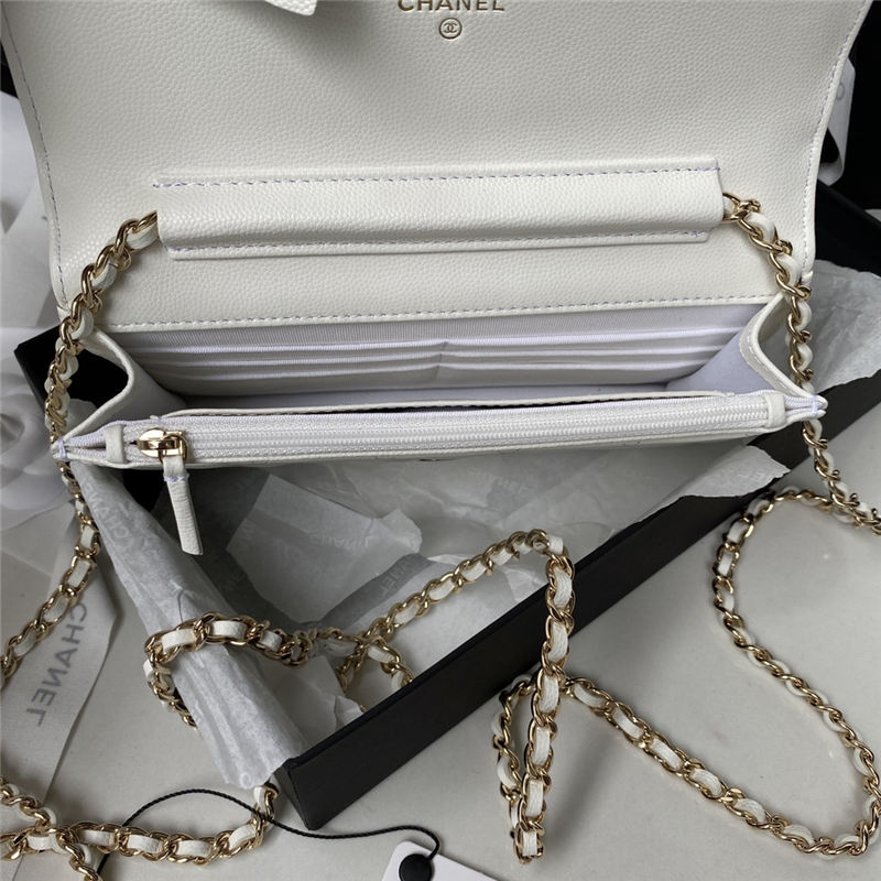 Chanel Wallet on Chain AP2734 Grained Calfskin & Gold-Tone Metal White A