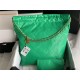 Chanel 22 LARGE HANDBAG Shiny Calfskin & Gold-Tone Metal AS3262 Green High