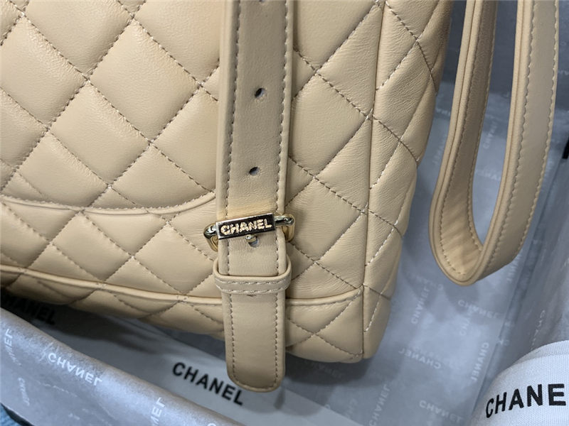 Chanel Medium Backpack Lambskin 91121 Gold-Metal Nude High