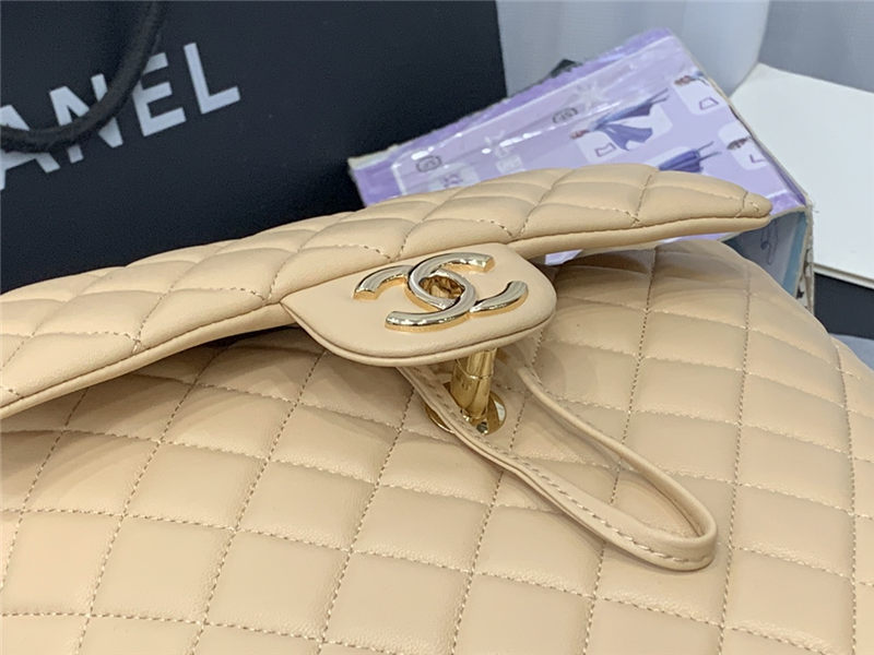 Chanel Medium Backpack Lambskin 91121 Gold-Metal Nude High