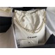 Chanel 22 LARGE HANDBAG Shiny Calfskin & Gold-Tone Metal AS3262 White High