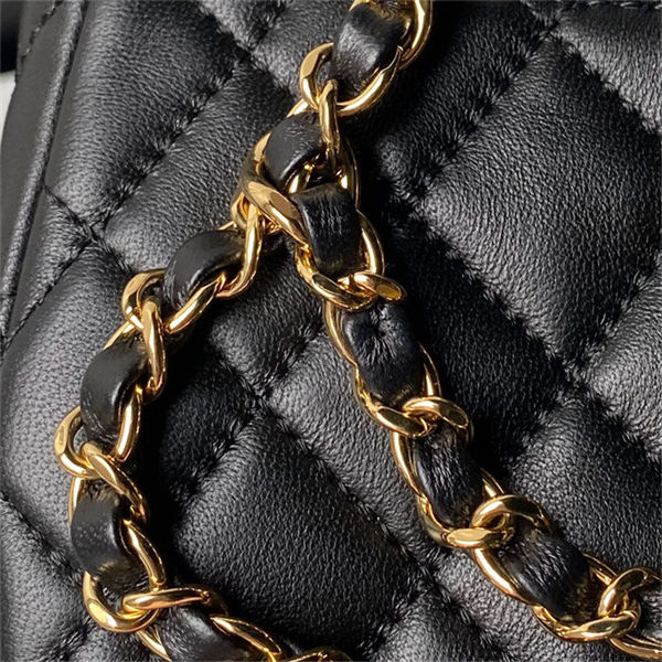 Chanel HOBO BAG AS3786 Lambskin & Gold Metal Black A