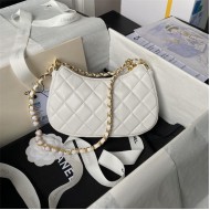 Chanel HOBO BAG AS3786 Lambskin & Gold Metal White A