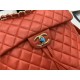 Chanel Large Backpack Lambskin 91122 Gold-Metal Red High