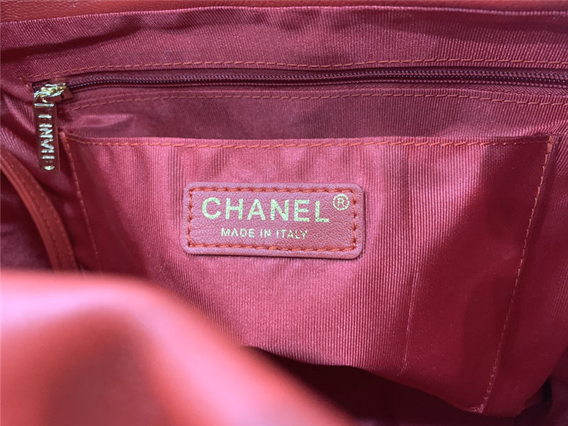 Chanel Large Backpack Lambskin 91122 Gold-Metal Red High