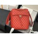 Chanel Large Backpack Lambskin 91122 Gold-Metal Red High