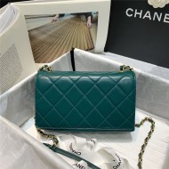 Chanel SMALL FLAP BAG Lambskin Plexi & Gold-Tone Metal Green High