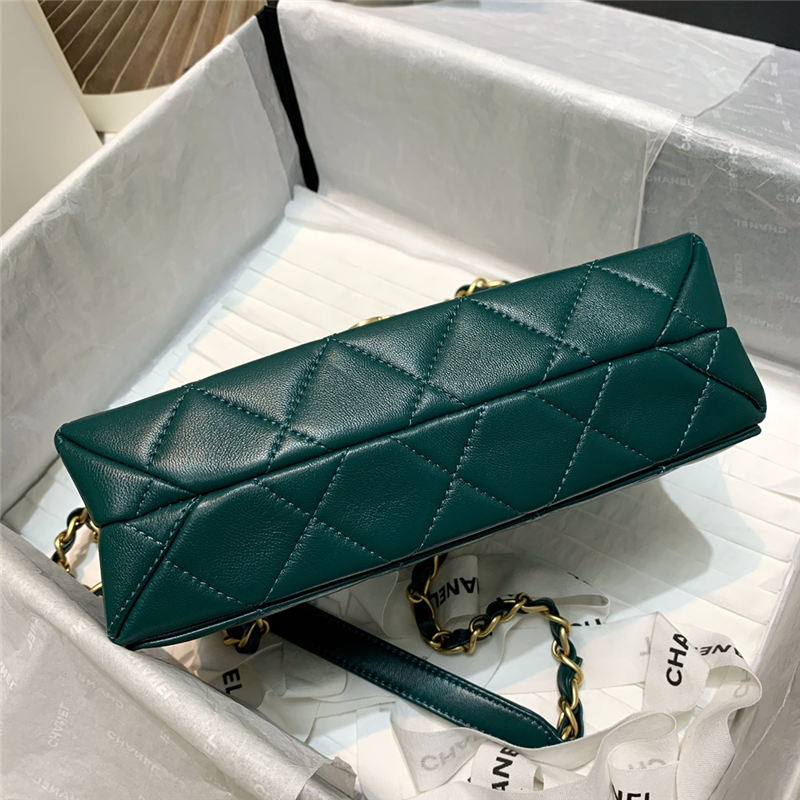 Chanel SMALL FLAP BAG Lambskin Plexi & Gold-Tone Metal Green High