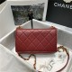 Chanel SMALL FLAP BAG Lambskin Plexi & Gold-Tone Metal Burgundy High