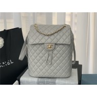 Chanel Large Backpack Lambskin 91122 Gold-Metal Grey High