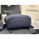 Chanel Large Backpack Lambskin 91122 Silver-Metal Navy High