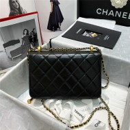 Chanel SMALL FLAP BAG Calfskin & Gold-Tone Metal AS2649 Black High