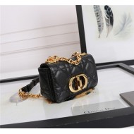 MICRO Dior CARO BAG Supple Cannage Calfskin Black High