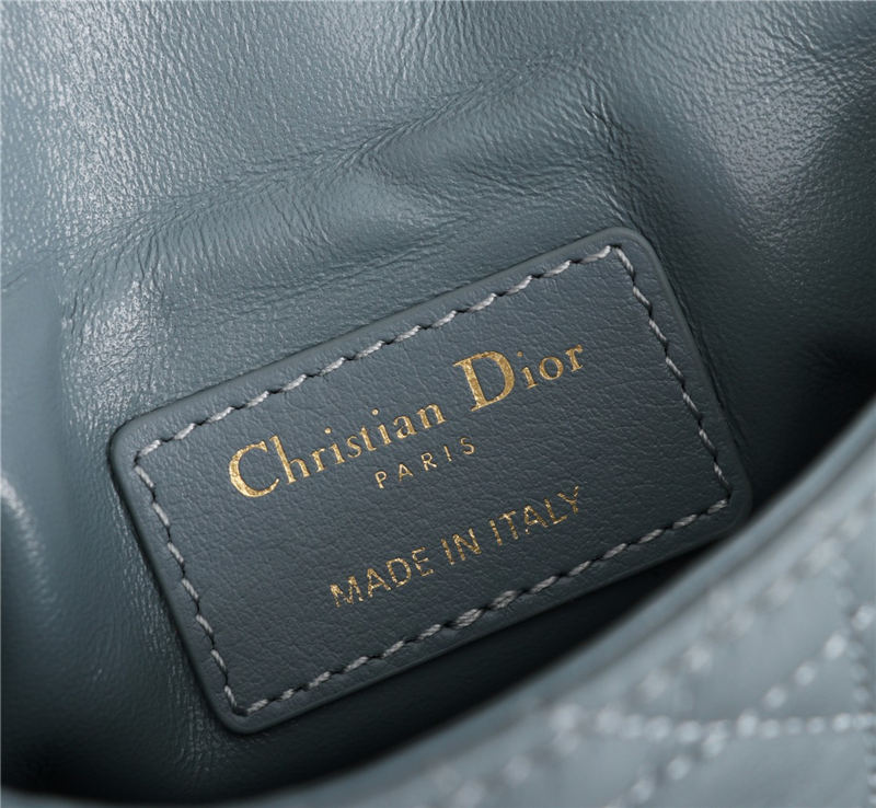 MICRO Dior CARO BAG Supple Cannage Calfskin Blue High