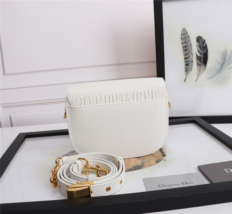 SMALL Dior BOBBY BAG Grained Calfskin White High