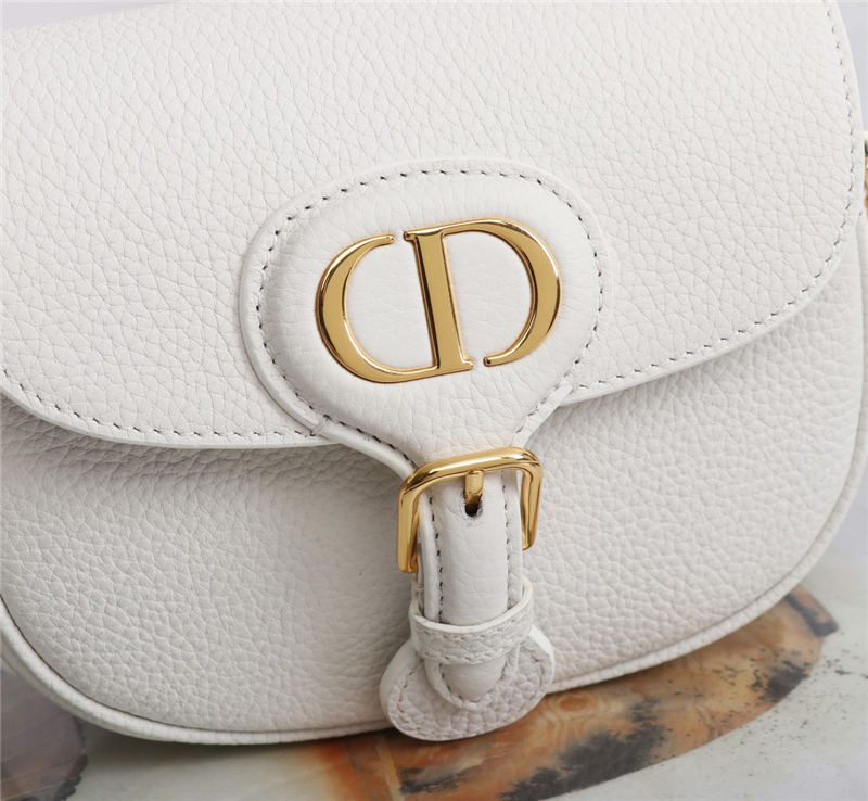 SMALL Dior BOBBY BAG Grained Calfskin White High