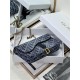 Saddle Pouch with Chain Dior Oblique Jacquard Denim High