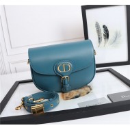 MEDIUM Dior BOBBY BAG Box Calfskin Steel Blue High