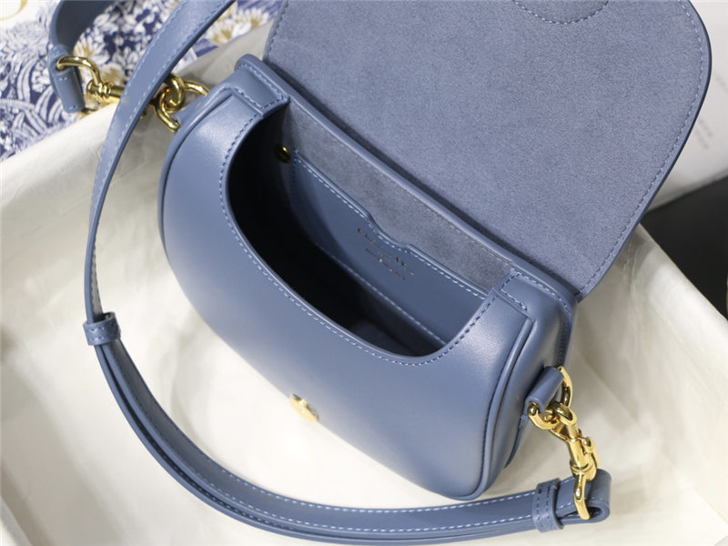 SMALL Dior BOBBY BAG Box Calfskin Denim Blue High