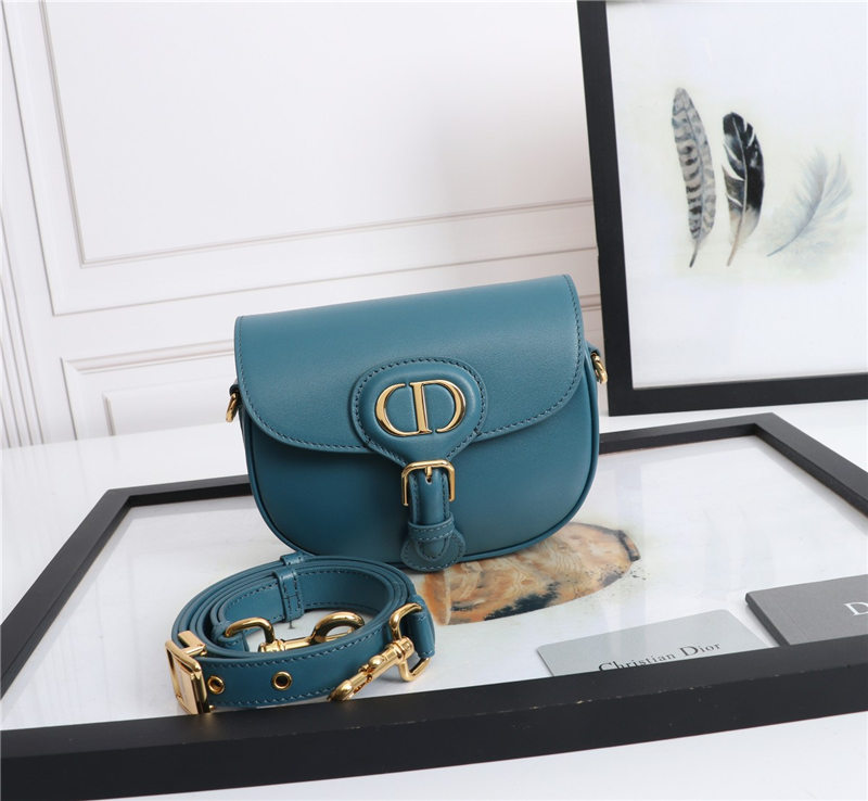 SMALL Dior BOBBY BAG Box Calfskin Steel Blue High