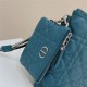 Dior CARO MULTIFUNCTIONAL POUCH Supple Cannage Calfskin Denim Blue High