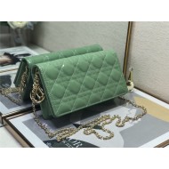 LADY Dior POUCH Patent Cannage Calfskin Green High