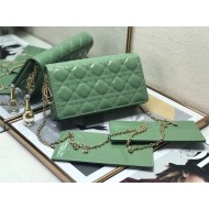 LADY Dior POUCH Patent Cannage Calfskin Green High