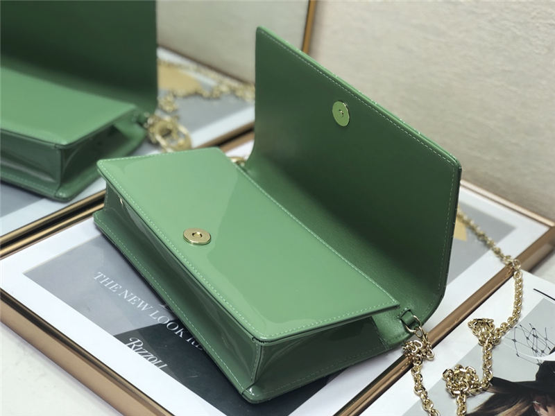 LADY Dior POUCH Patent Cannage Calfskin Green High