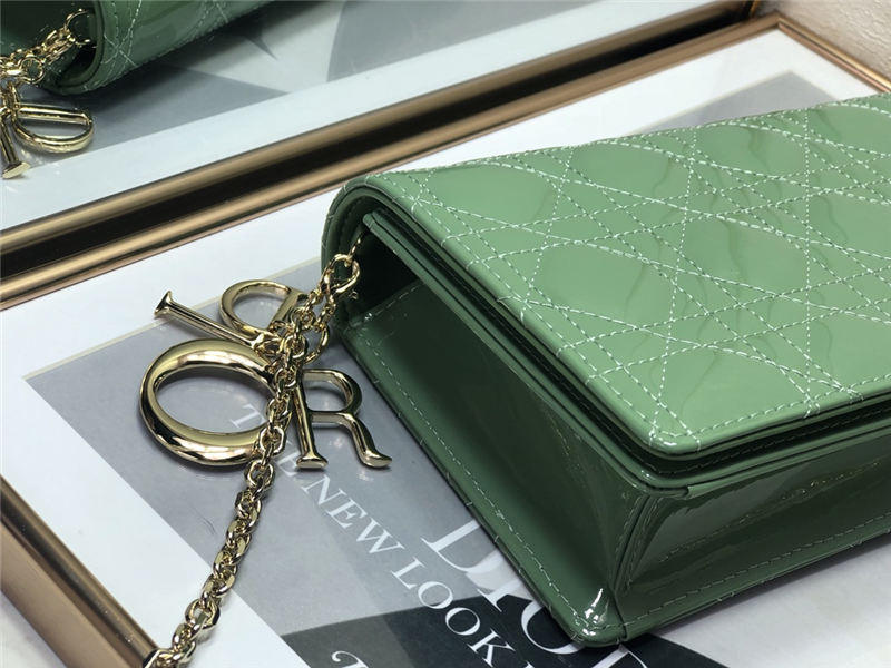 LADY Dior POUCH Patent Cannage Calfskin Green High